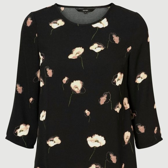 3/4 sleeve FLORAL PRINT BLOUSE - Picture 1 of 2